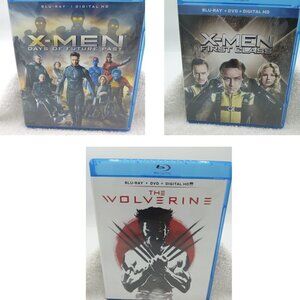 X-Men & Wolverine Blu-Ray & DVD Lot of 3 Movies - Action Comic Book Hero Drama
